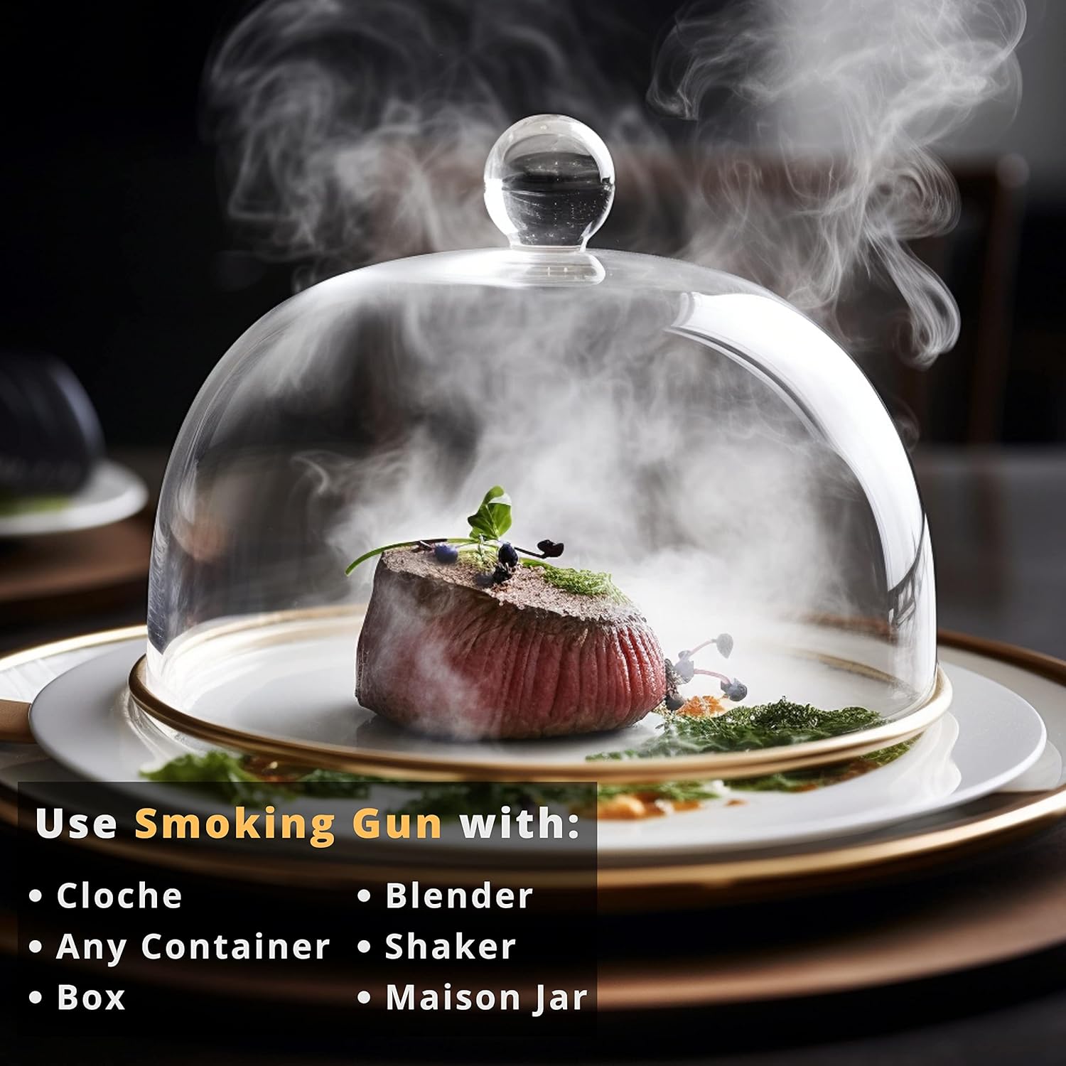 Acacia Whiskey Smoker Kit with Smoking Gun and Wood Chips (Apple & Cherry) - Drink Smoker Kit - Cocktail Smoke Set - Whiskey Gifts for Men (Torch Not Required)