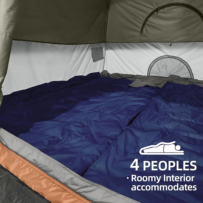 CAMEL CROWN Tents for Camping 4/8 Person Waterproof Quick Setup Folding Outdoor Backpacking Tents 4 People Family Hiking