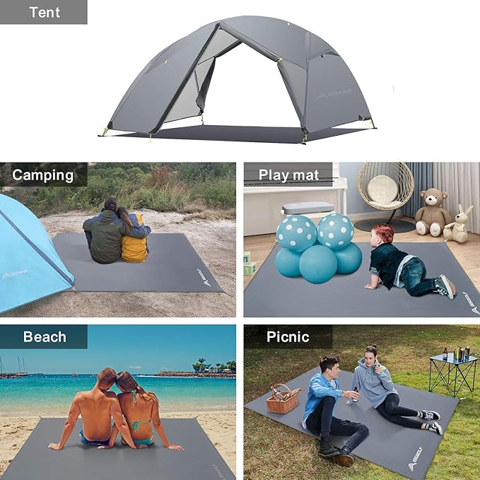 BISINNA Waterproof Camping Tarp Mutifunctional Tent Footprint, Groundsheet Picnic and Beach Mat with Carrying Storage Bag for Picnic, Hiking,Backpacking,Hammock