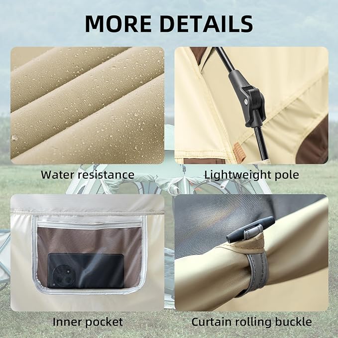 Tents for Camping 2 Person Waterproof Pop Up Camping Tent with Screen Porch 4 Ventilation Mesh Windows & 2 Doors Portable for Camping, Hiking, Beach, Backpacking, and Outdoors