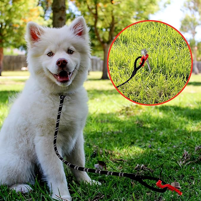 Non-Rust Cast Aluminum Ground Anchors - Heavy Duty Screw in Tent Stakes for Superior Stability Ideal for Securing Animals, Tents, Canopies, Sheds, Car Ports, Swing Sets Outdoors-16Packs