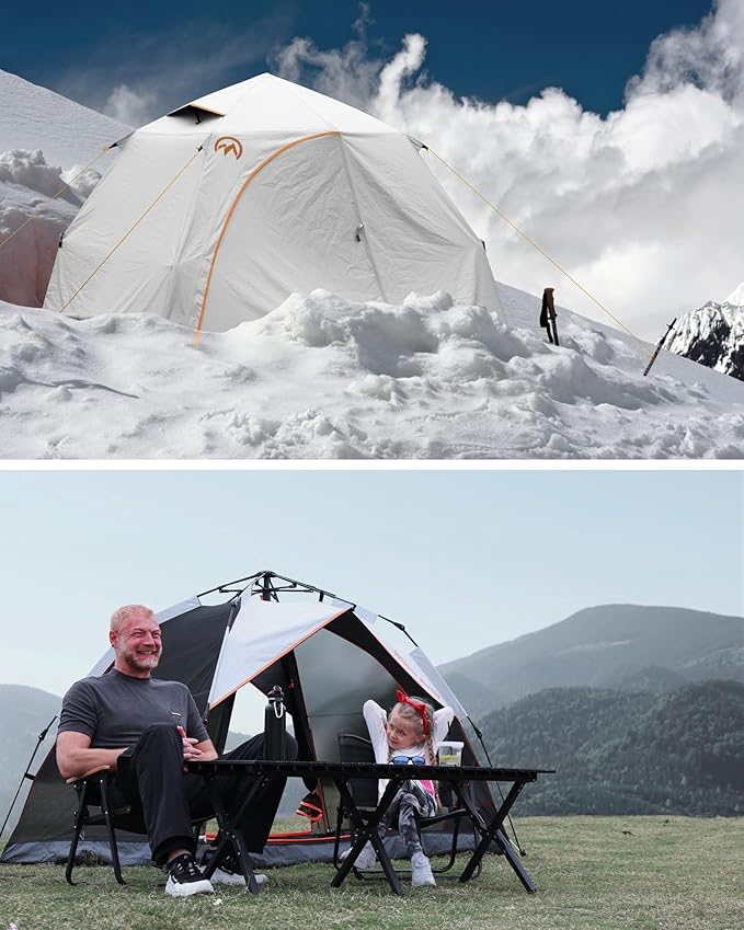 OutdoorMaster 2 Person Camping Tent, 4 Seasons Lightweight Backpacking Canopy, Waterproof and Weatherproof Sun Shelter, Double Layer Outdoor Cabana for Camping, Hiking and Mountaineering