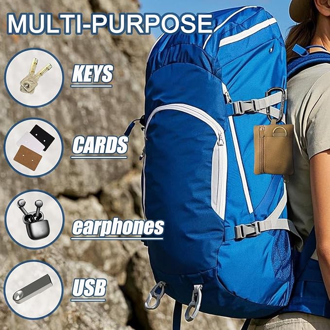 3 Pack Tactical EDC Keychain Pouch with Upgraded D-Ring - Military Mini Molle Utility Organizer for Outdoor, Hiking, Camping, Belt Gear, Zipper Pocket Bag