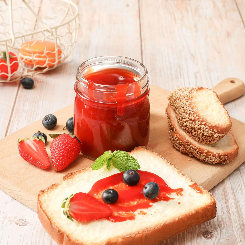 24 Pack 8 oz Mason Jars with Regular Lids - Mini Glass Clear Mason Jars, Small Half Pint Canning Jars with Airtight Lids for Jam, Honey, Baby Foods, Overnight Oats, Party Favors