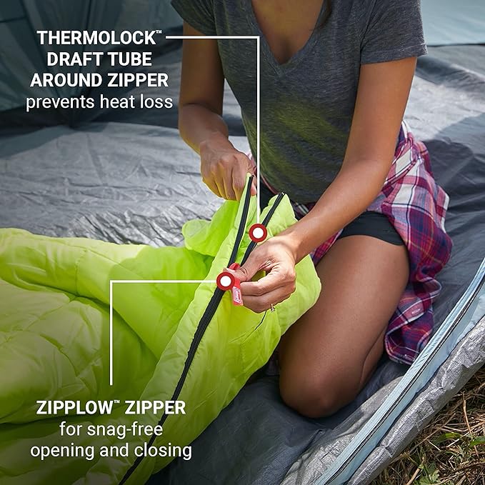 Coleman Kompact Sleeping Bag, Indoor/Outdoor Lightweight Sleeping Bag for Adults, 20°F/30°F/40°F Options for Camping, Hiking, Backpacking with Included Compression Sack