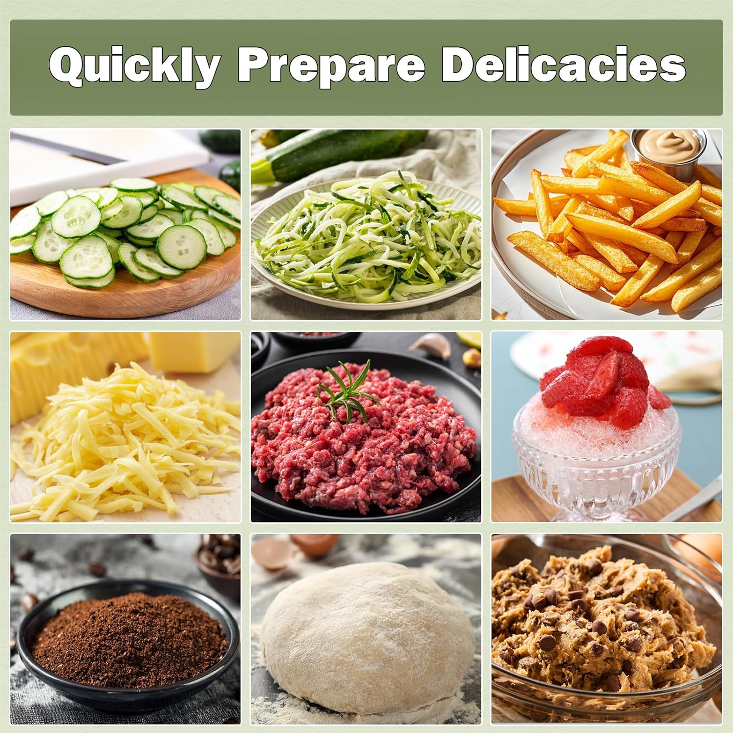 12 Cup Food Processor & Vegetable Chopper,French-Fry-Cutter, Stepless Speed,Digital Timer,Large Feed Chute,Ice Creshing,Chopping, Shredding, Slicing and Doughing,600W for Home Use,Black