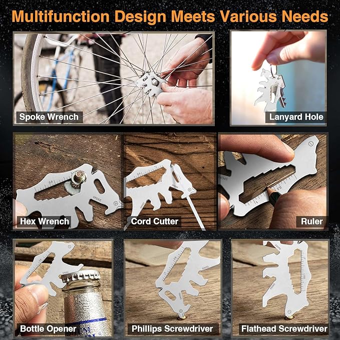 12 in 1 Keychain Multi-tool, Gifts for Men Boyfriend Dad, Father's Day Birthday Gifts, Mini EDC gadgets Tool Gear Bottle Opener for Camping Survival