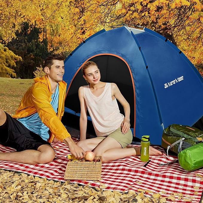 2 Person Camping Tent 4 Person Tents for Camping Windproof Tents for Camping Hiking Backpacking Traveling 2/3/4 Family People Tents for Camping Portable Tent with Carry Bag