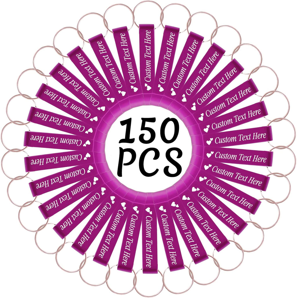 150PCS Personalized Bottle Opener Keychain Bulk Custom Beer Bottle Opener with Logo Text Engraved Wedding Bottle Opener Favors Customized Gifts for Guests Baby Shower Birthday Party-Pink