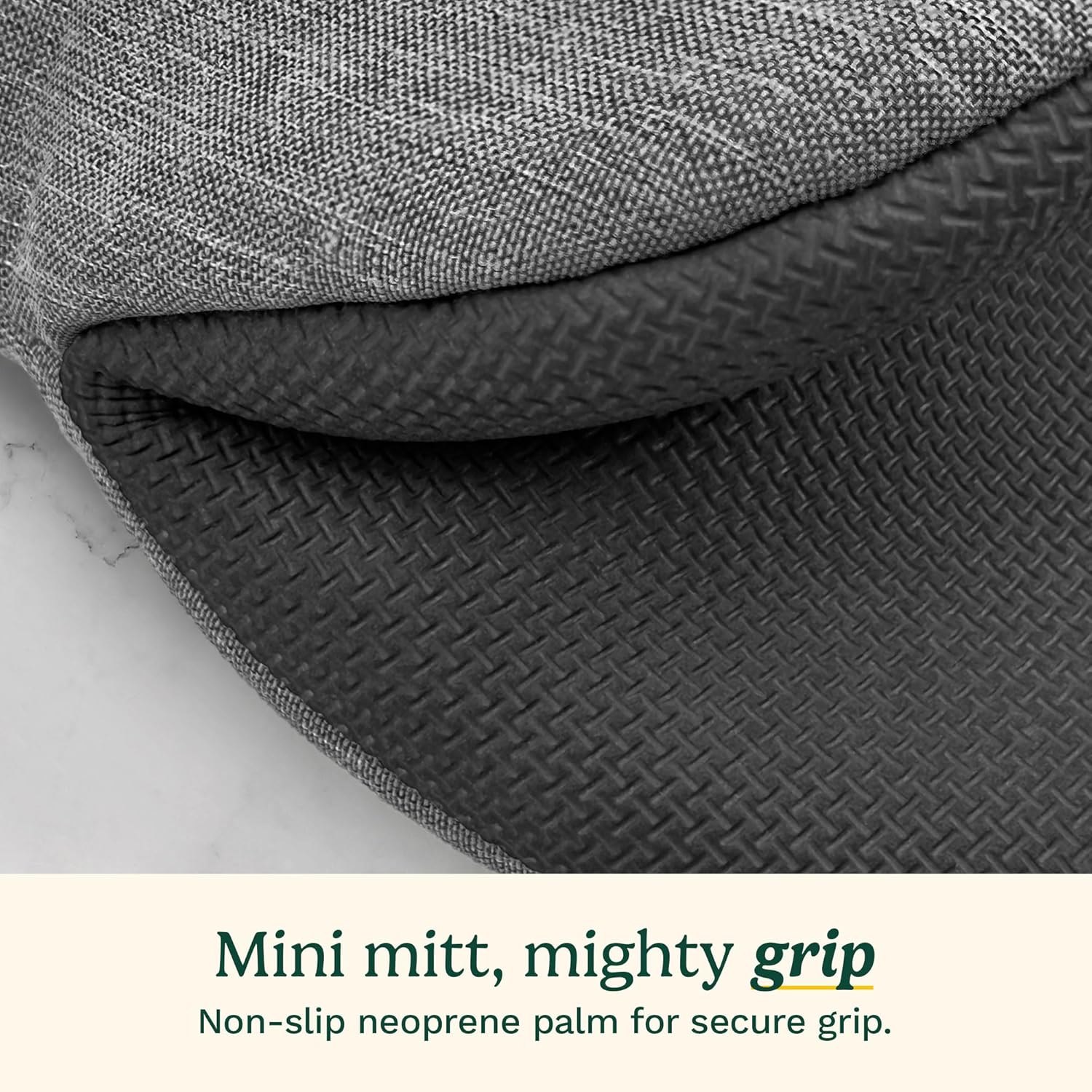 Cuisinart Mini Oven Mitts – 5.5” x 7” Heat-Resistant Kitchen Mitts for Oven with Non-Slip Neoprene Palm, Cotton Filling, and Fabric Loop – Durable Oven Mitt Set for Cooking & Baking (Black)