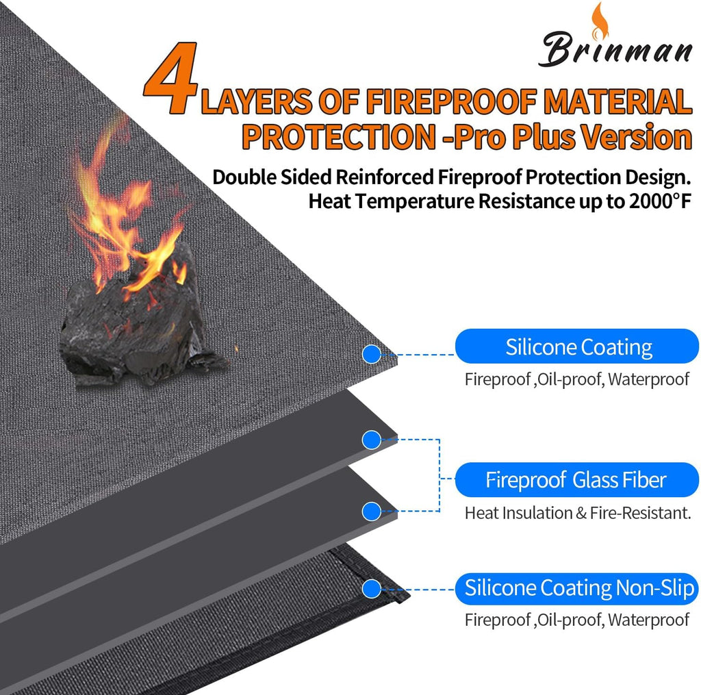 40" Fire Pit Mat for Solo Stove Bonfire, Round Fireproof Firpit Mats under Fire Pit,Camping Stove Mat for Solo Stove Accessories,under Grill Mat for Outdoor Grill,Deck Patio Protector BBQ Mat,Portable