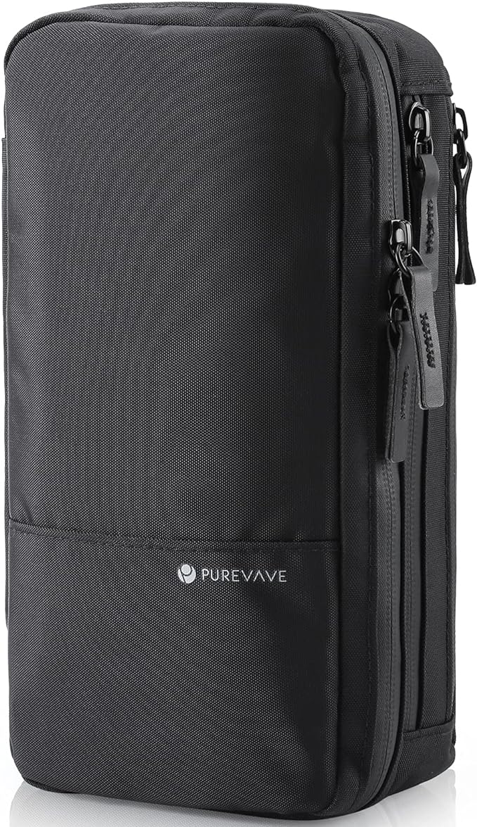 Purevave Compact Mens Toiletry Travel Bag Hanging, Mens Dopp Kit for Travel Waterproof, Wash Pouch Black