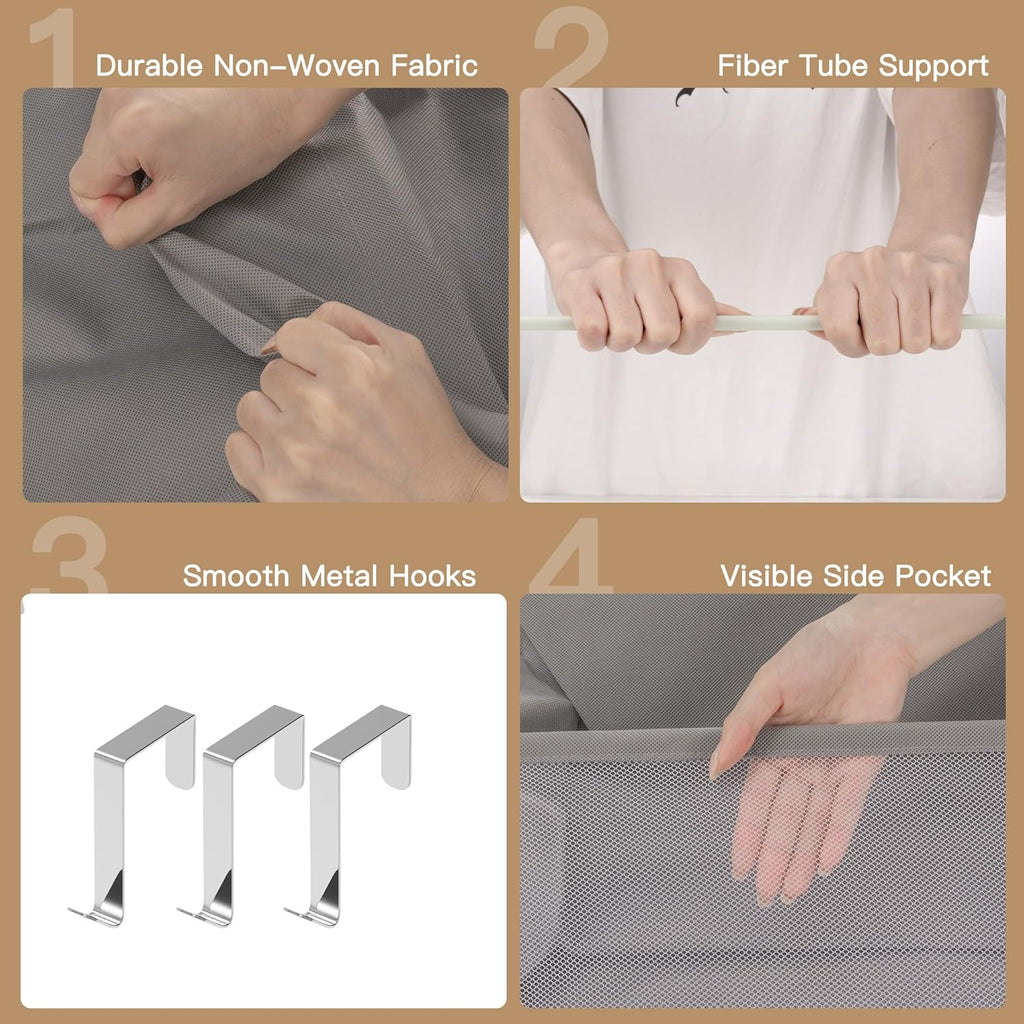 Criusia Shoe Organizer, Over the Door Shoe Organizer, Hanging Closet Shoe Storage with Large Deep Pockets, Fits 16–24 Pairs of Sneakers, Sandals, Boots, Gray