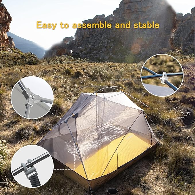 Naturehike Camping Tent, 2/3 Person Double Layer, Instant Easy Setup, Waterproof PU2000mm, 54 MPH Wind Resistance, UPF 50+, Outdoor Tent for Camping, Festivals, Backyard, Sleepovers