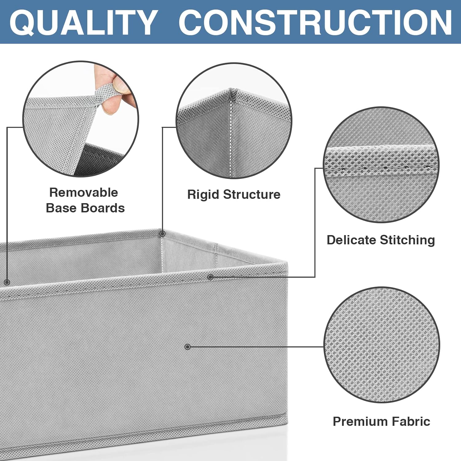 Criusia Drawer Organizer for Clothing, 12 Pack Sock Underwear Drawer Organizer Bins, Foldable Fabric Closet Organizers and Storage, Dresser Drawer Dividers for Baby Clothes, Bra, Scarves, Belt, Tie