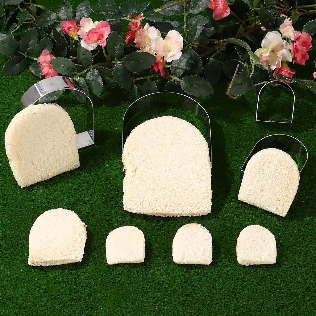 Arched Cookie Cutter Set ANCKNE 4 piece geometric cookie cutter molds - Stainless steel from 2 to 5 inches, Cake Cutters for Kitchen Baking