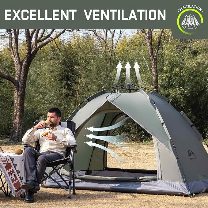 Happy Travel 1/2/3/4 Person Camping Tent, Instant Easy Pop Up Tents for Camping,Automatic Waterproof Family Camping Tent, Easy Set Up Tent,Portable Windproof Dome Tent for Camping Hiking & Traveling