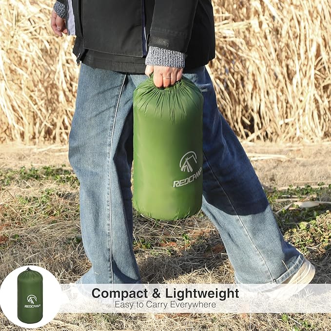 REDCAMP Ultra Lightweight Sleeping Bag for Backpacking, Comfort for Adults Warm Weather, with Compression Sack
