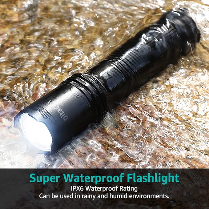 Ditac D1 Flashlight 1000 Lumen Bright Flashlight Rechargeable Led Flashlight IPX6 Waterproof for Household and Outdoors