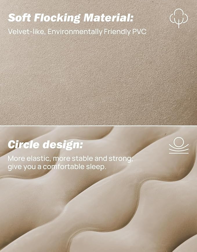 JOYTUTUS SUV Air Mattress Camping Bed,3.0 Thickened Flocking Car Camping Inflatable Mattress,Anti-Leakage,with 2 Pillows & Electric Pump Universal Car Bed for SUV Trunk and Rear Seat