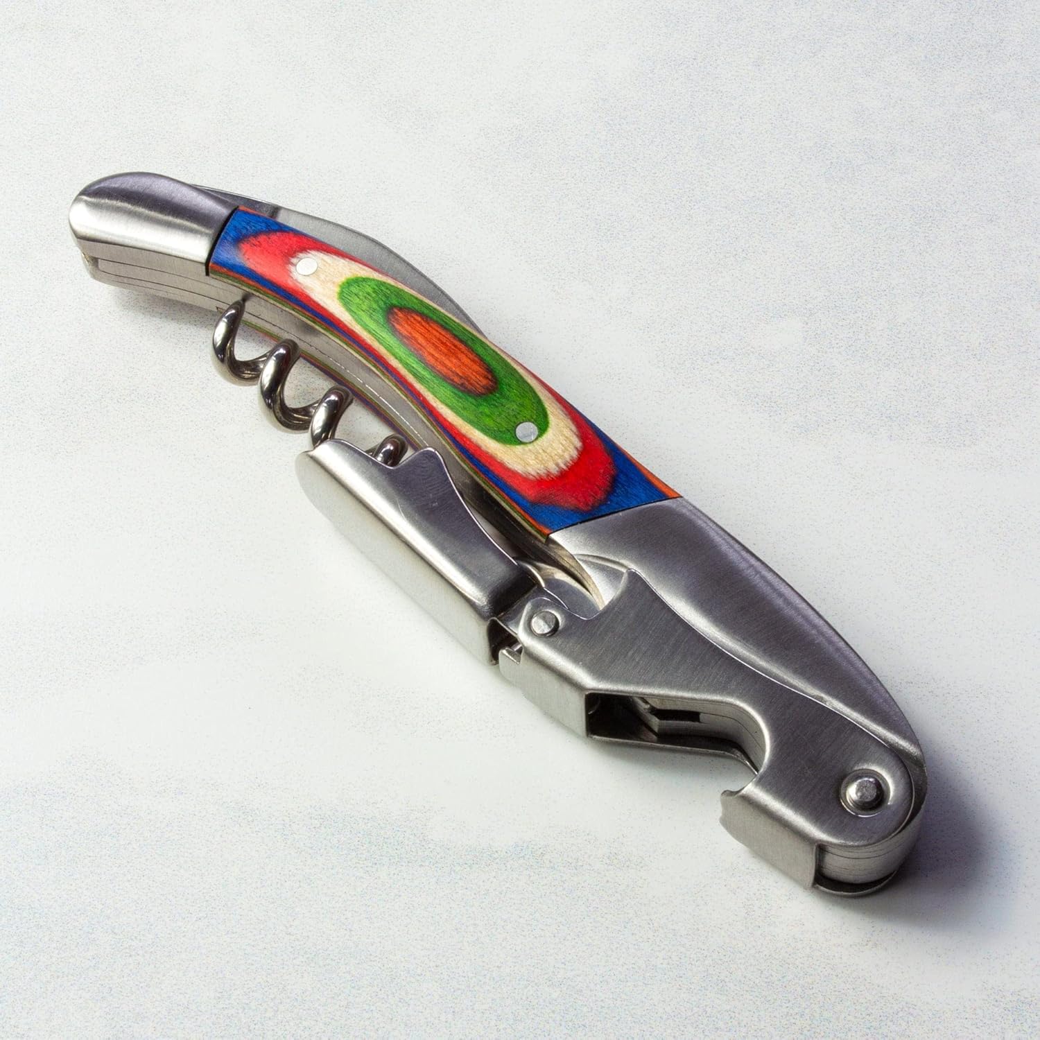 Totally Bamboo Baltique Marrakesh Collection Waiter's Friend Wine Key for Servers, Multifunctional Wine Opener with Corkscrew, Foil Cutter and Bottle Opener