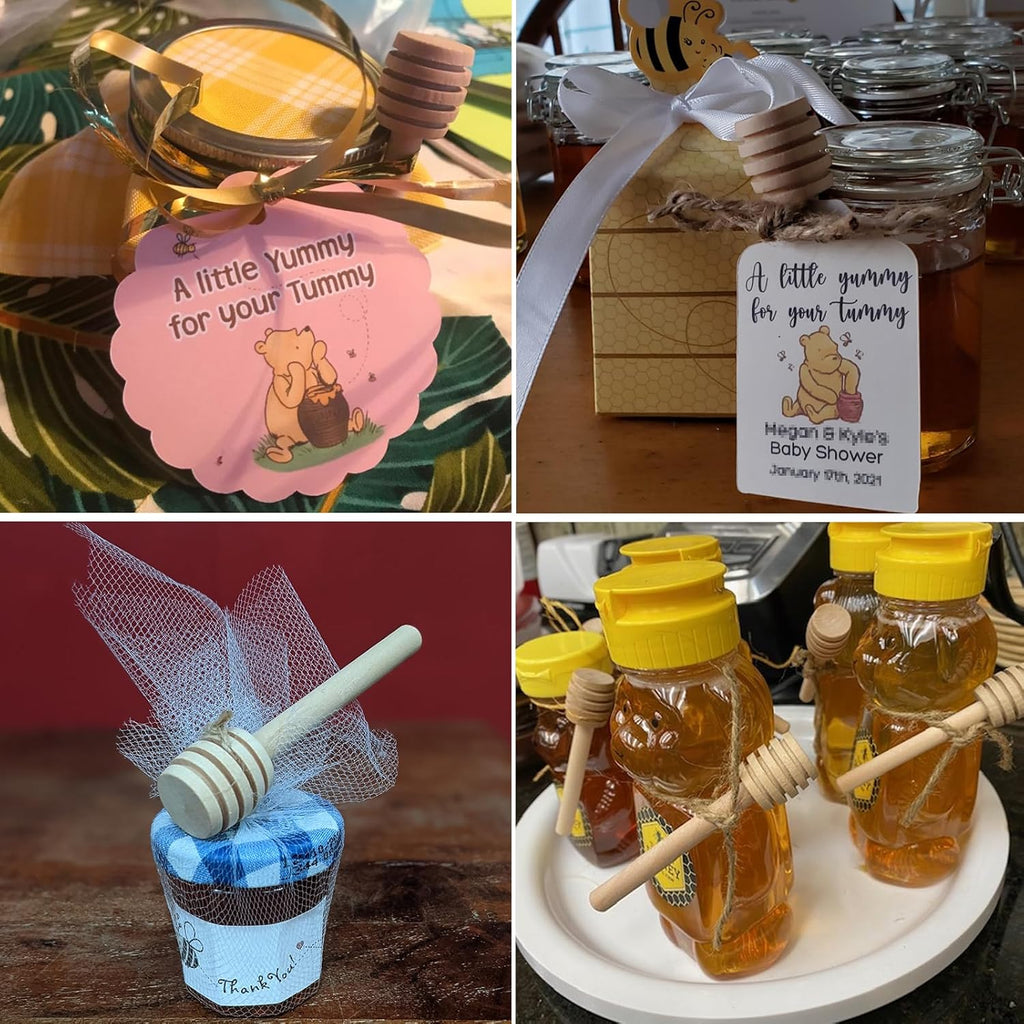 70 PCS Honey Dipper Stick,3 inch Mini Honey Dippers, Wooden Honey Dipper Stick,Honey Stirrer Honey Wand for honey Collecting Dispensing Drizzling Jar Portable and Wedding Party