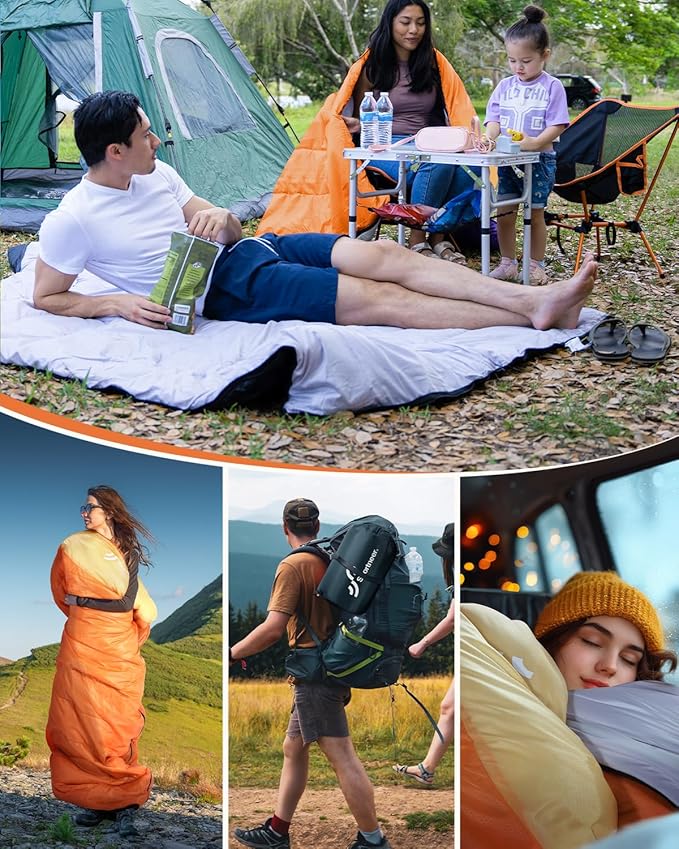 Sportneer Sleeping Bags for Adults, Warm & Cold Weather Sleeping Bag for Adults Kids Boys Girls - Lightweight Compact Camping Gear Equipment, Traveling, Backpacking, Hiking
