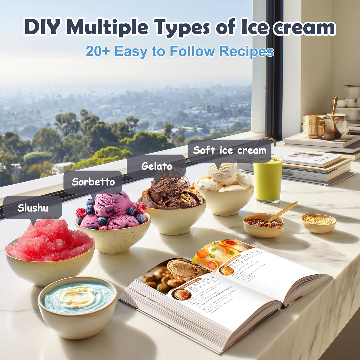 1.1 Quart Ice Cream Maker – Electric Ice Cream Machine for Gelato, Milkshakes & Sorbet, Perfect for Family, Easy to Use & Clean,Silver