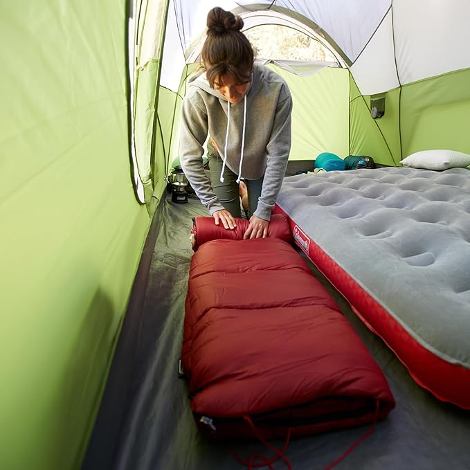 Coleman Flatlands Sleeping Bag, Made from 100% Recycled Material, Cool Weather Adult Sleep Sack