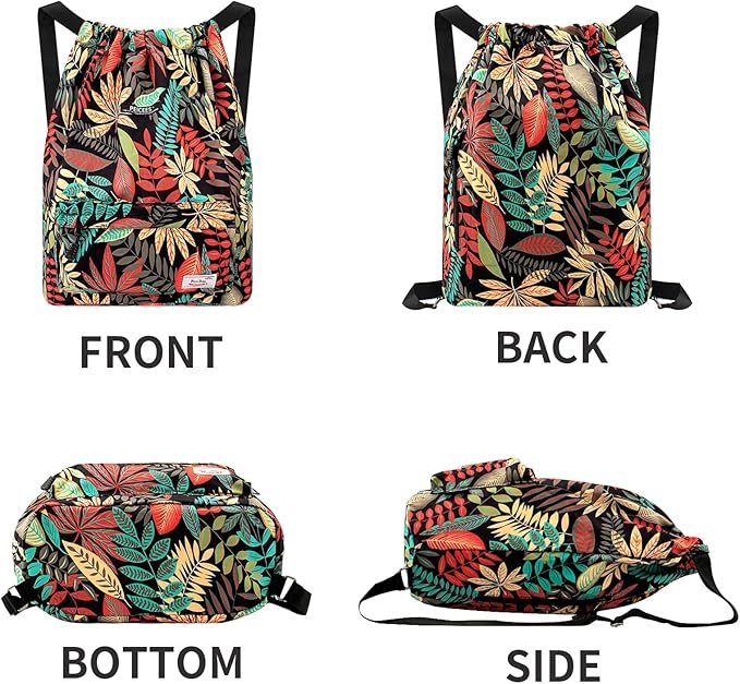 Peicees Waterproof Drawstring Sport Bag Lightweight Sackpack Backpack for Men and Women