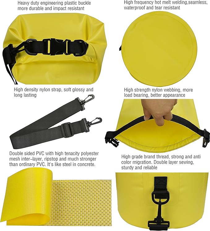 MARCHWAY Floating Waterproof Dry Bag Backpack 5L/10L/20L/30L/40L, Roll Top Sack Keeps Gear Dry for Kayaking, Rafting, Boating, Swimming, Camping, Hiking, Beach, Fishing