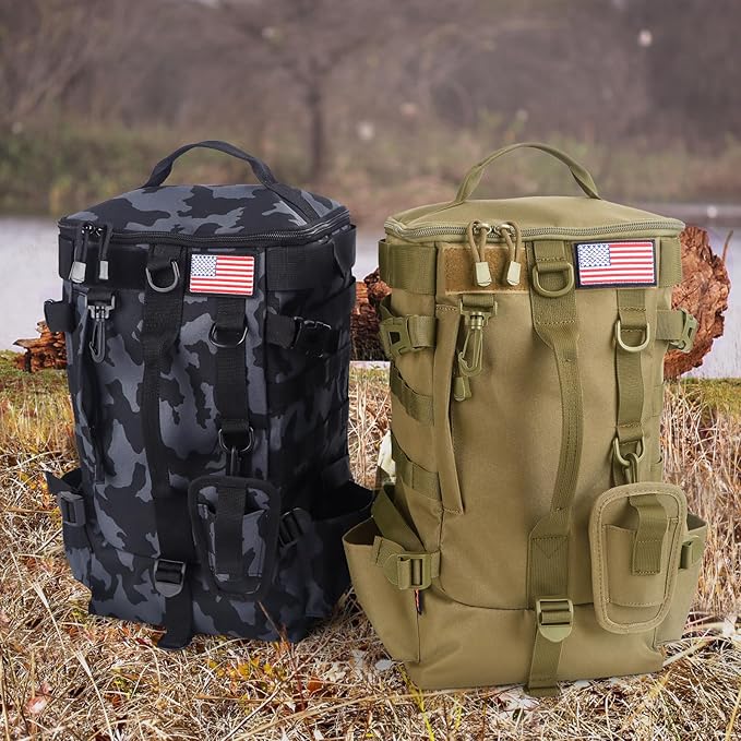 Fishing Backpack Tackle Bag, Fishing Backpack with Rod Holders Large Storage Fishing Tackle Box Backpack, Fishing Rod Bag for Carrying Fishing Gear and Equipment