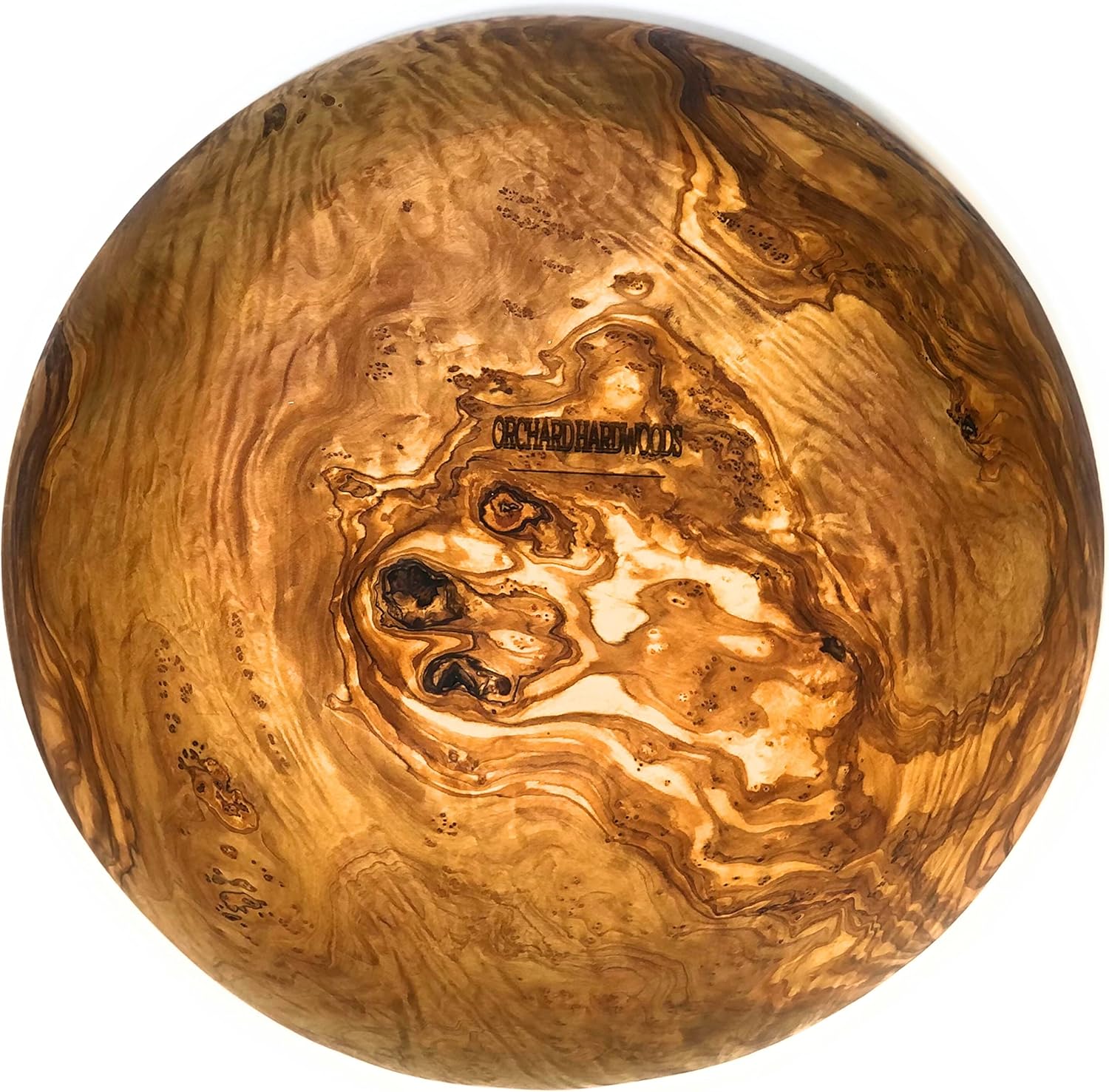 13"+ Artisan Olive Wood Serving Bowl from Rare 200-300 year old Olive Trees- for Salads, Fruit, Snacks, Popcorn, Centerpiece. XXXL (Size13-14 x 4-5.5")