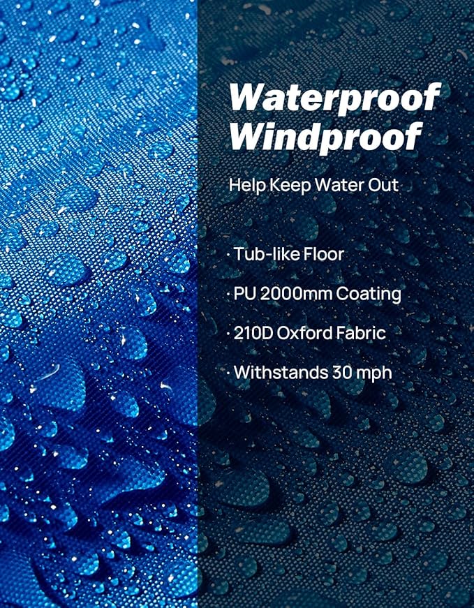 JOYTUTUS SUV Tent with Inflatable Pump, 30% More Space, Easy Set-up Car Tent for 6 Person Family Camping, Dual-Use SUV or Camping with 2 Awnings, Double Door, Fit for SUV Car Van