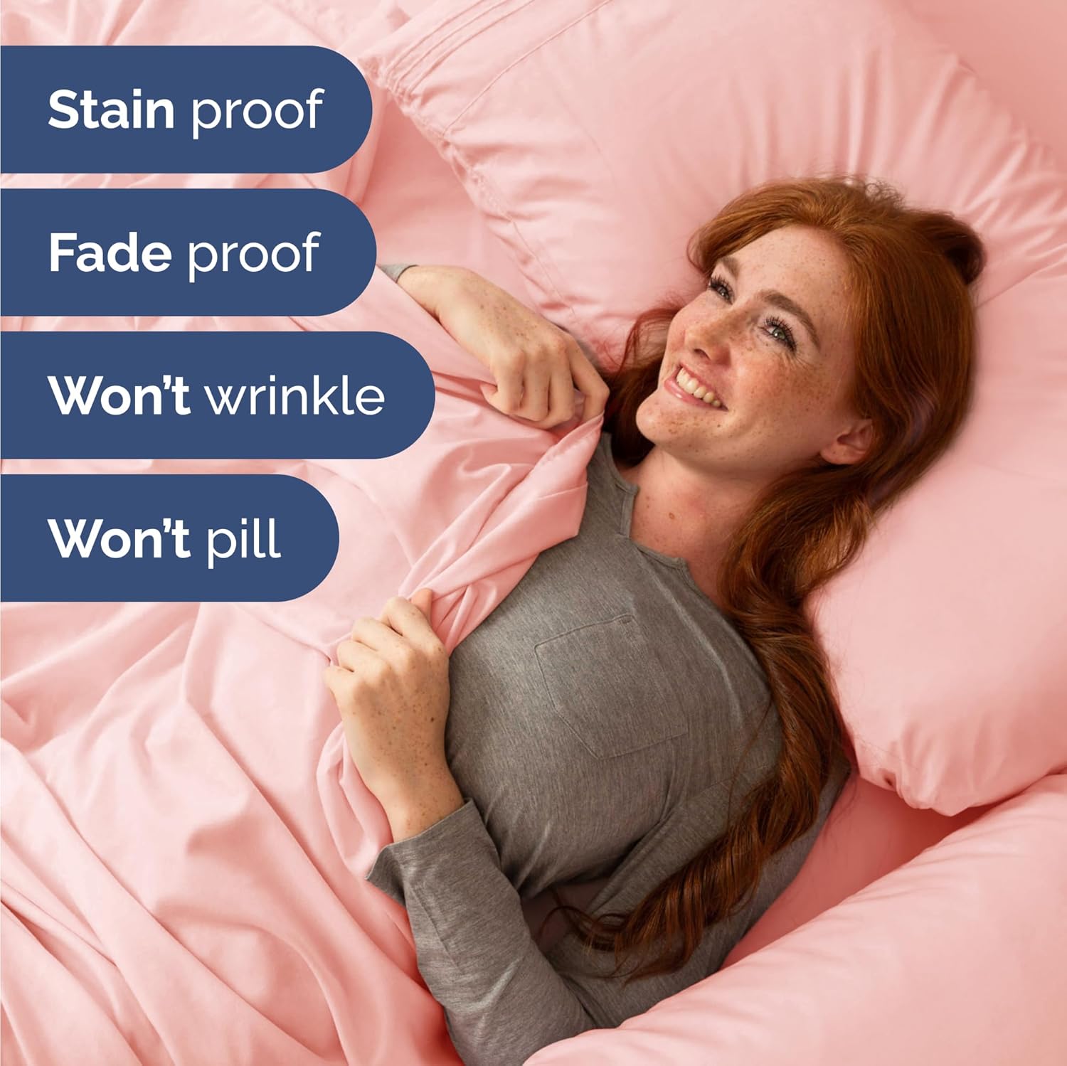 Twin Size 3 Piece Sheet Set - Comfy Breathable & Cooling Bed Sheets Set - Hotel Luxury Bedding for Women, Men, Kids, Teens, Boys & Girls - Deep Pockets, Ultra-Soft, Wrinkle Free - Oeko-Tex - Baby Pink