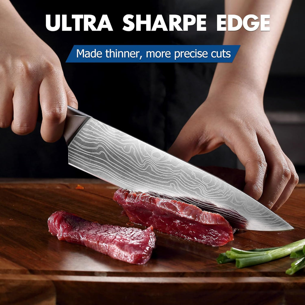 YOTSUBA 5PCS Kitchen Knives Set,Kitchen Knife Set,German High Carbon Stainless Steel Ultra Chef Knife Sets with Ergonomic Handle for Chopping Vegetable and Cooking