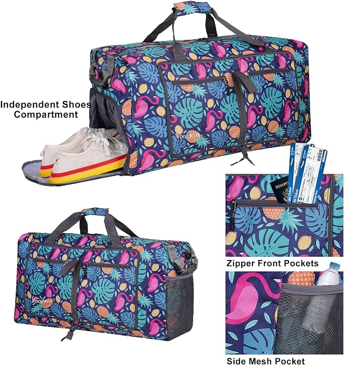 Woogwin Travel Duffel Bag Large Foldable Waterproof Overnight Bag for Beach Swim Bags Pool Sports Gym
