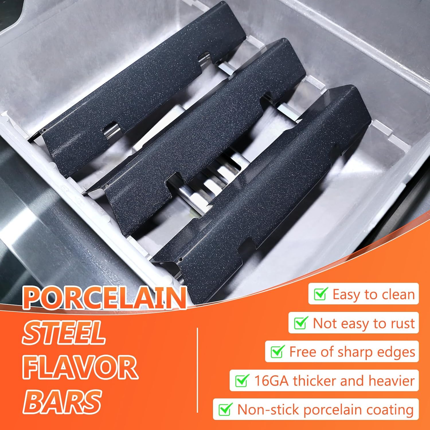 QuliMetal 7637,7635 Grill Parts for Weber Spirit E-210, Spirit 200, GS4 Spirit II 200, Spirit II E-210 Series, Spirit II E-210 Gas Grills,(Front-Mounted Control),15.3" Flavorizer Bars & 17.5" Grates