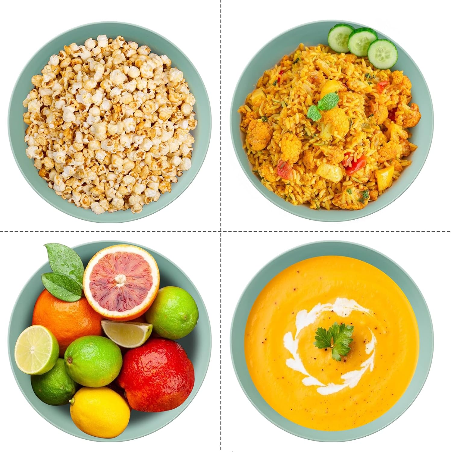 Bamboo Fiber 10 ″ Large Salad Serving Bowl Set with Wooden Lid & Servers, 3.5Qt Big Bowl with Utensils for Mixing Salad,Fruit,Pasta,Lightweight & Dishwasher Safe, Ideal Gift for Home - Teal Color