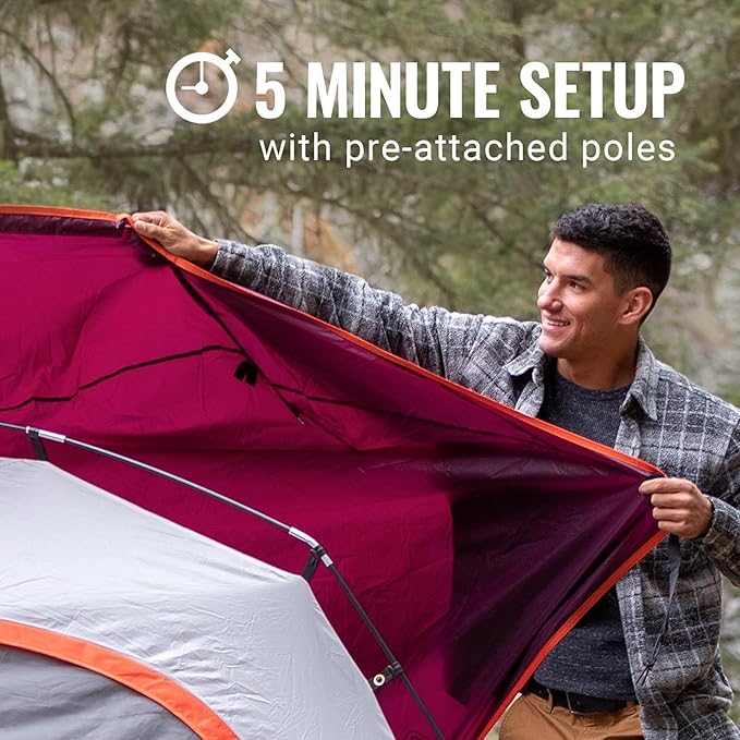 Coleman Skydome Series Camping Tent Weatherproof Tent Includes Pre-Attached Poles Rainfly Carry Bag and Unique Pattern Sets up in 5 Minutes