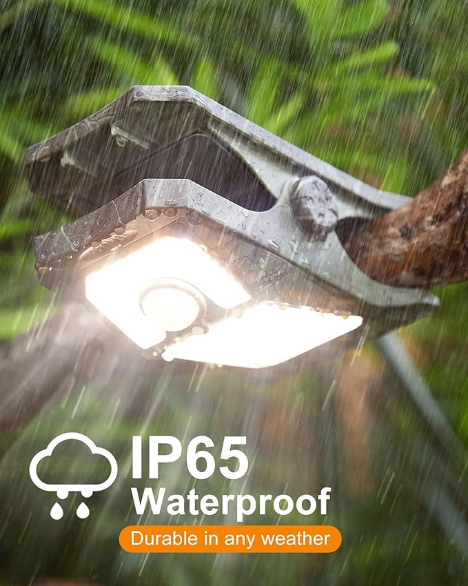 1000LM High Bright Solar Camping Lights, 118LED Solar Powered & USB Rechargeable Camping Essentials, IP68 Waterproof Portable Solar Emergency Lights Outdoor for Tent RV Power Outage