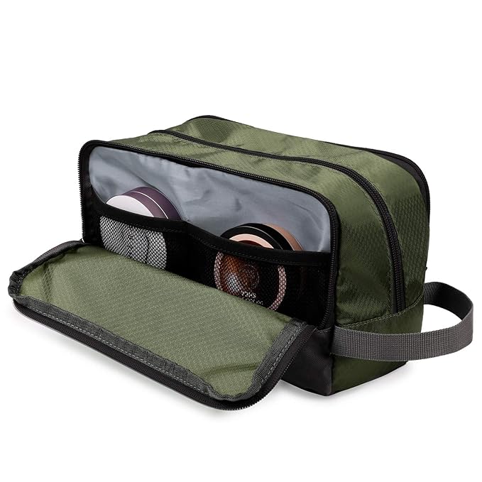 Toiletry Bag for Men Hanging Dopp Kit Water Resistant Shaving Bag Small Toiletry Bag for Traveling (Army Green)