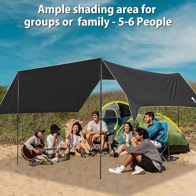 GEERTOP Large 17 x 10 ft Tarp Waterproof Portable Hammock Rain Fly Outdoor Awning Backpacking Tarp Shelter for Camping Traveling