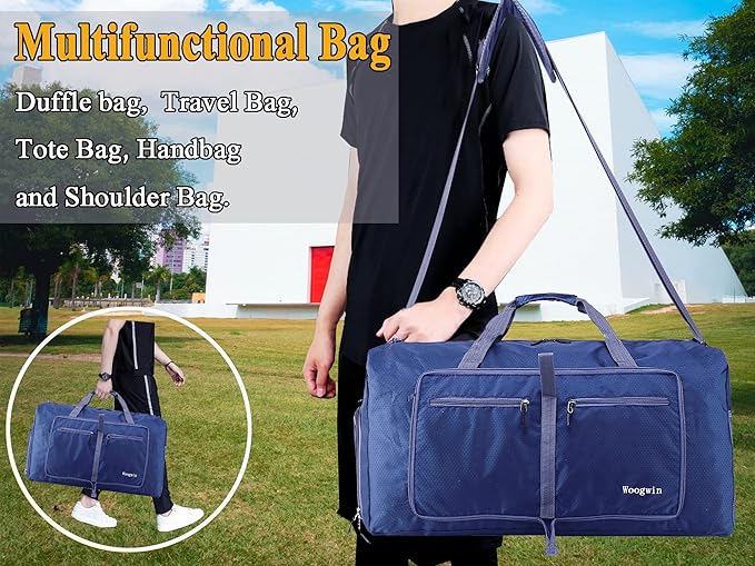 Woogwin Travel Duffel Bag Large Foldable Waterproof Overnight Bag for Beach Swim Bags Pool Sports Gym
