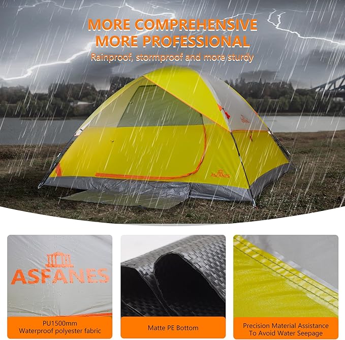 2-12 Person Tents for Camping Waterproof, Backpack Double Layer Tents, Perfect Picnics, Fishing and Backyard Camping