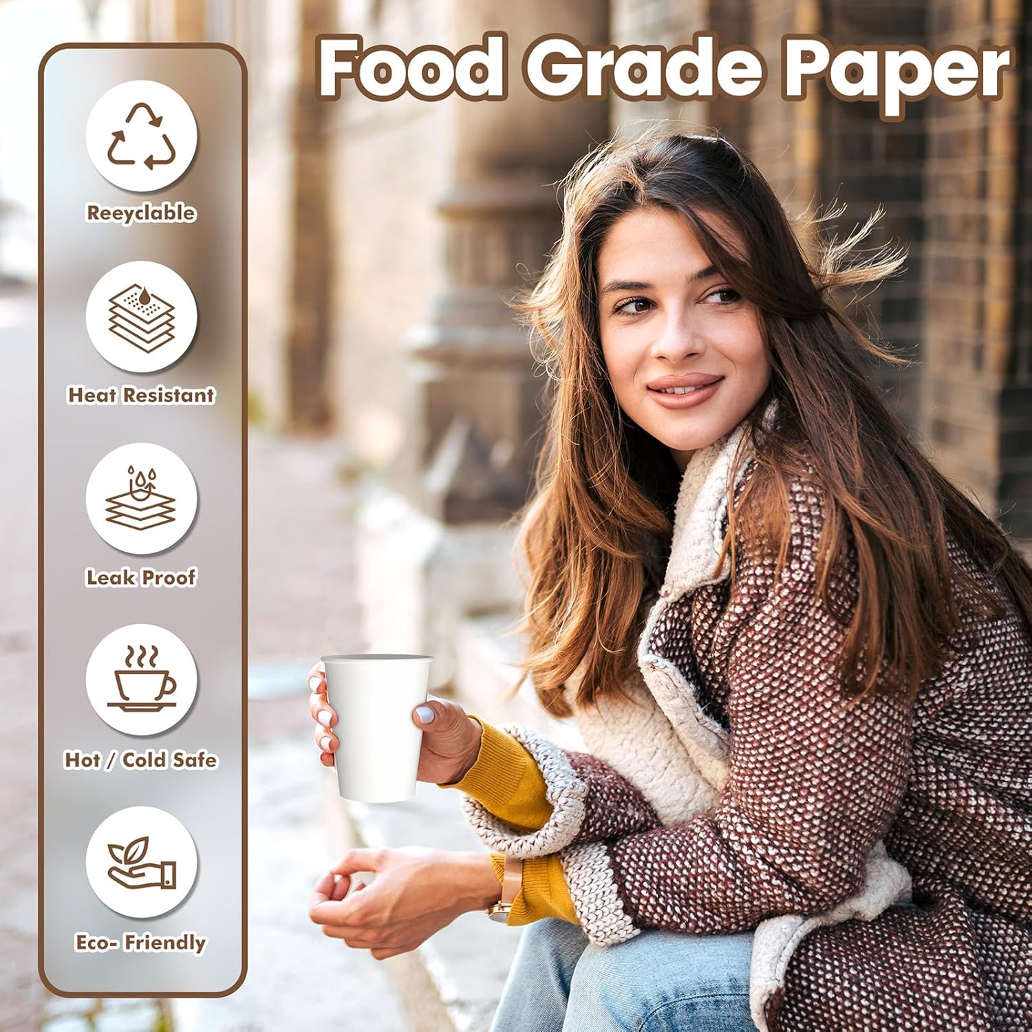 1000 Count 12 OZ Disposable Paper Cups, paper Coffee Cups, Leak-Proof, Extra-Thick，Perfect for Office Party Home Travel Businesses and Events.