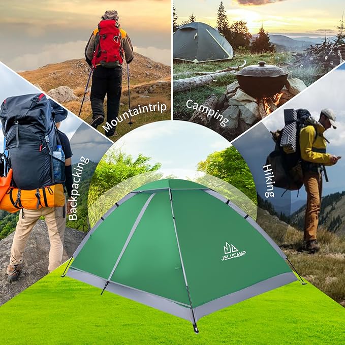 1/2/4/5/6 Person Dome Tents for Camping, Lightweight Portable Backpacking Tent, Small Easy Set Up Outdoor Waterproof Camping Hiking Tent for Adults