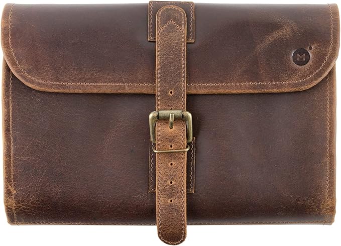 moonster Hanging Toiletry Bag for Men & Women, Leather Toiletry Bag for Men, Mens Toiletry Bags for Traveling, Hanging Travel Toiletry Bag, Mens Travel Bag Toiletry, Dopp Kit Shower Bags for Men