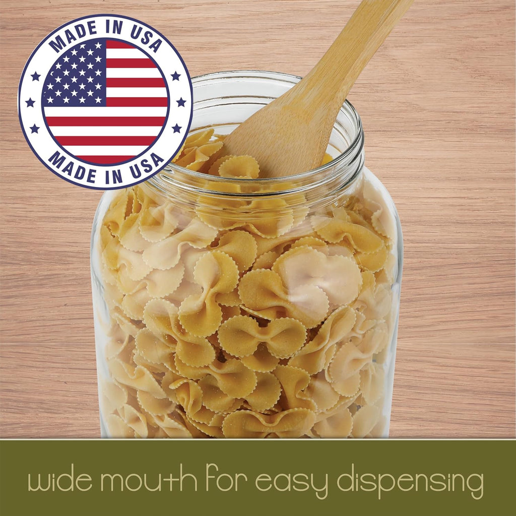 kitchentoolz 1 Gallon Glass Jar Wide Mouth with Airtight Foam Lined Plastic Lid - Large Mason Jar for Fermenting Kombucha Kefir - Storing and Canning (4)