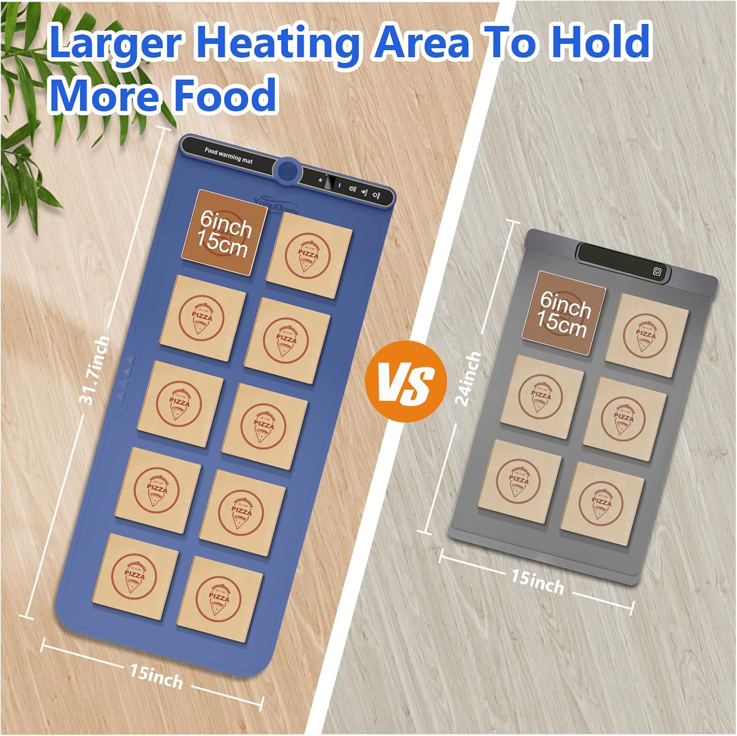 Warming Mat for Food Extra Large - Food Warming Mat, 31.7"x15" Heating Mat for Food with 9 Temperature Settings and 6H Timer, Full Surface Heating Warming Tray for Parties Daily Use(Blue)